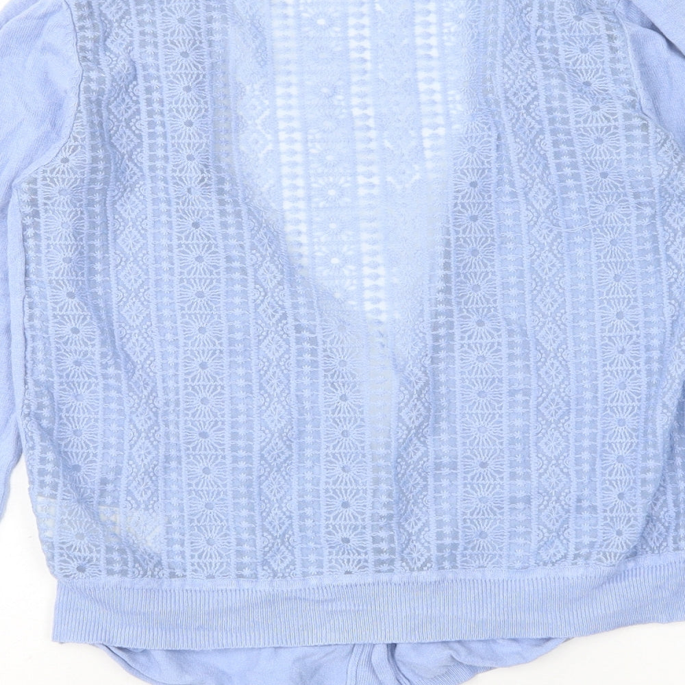 George Womens Blue V-Neck Floral Viscose Cardigan Jumper Size 10