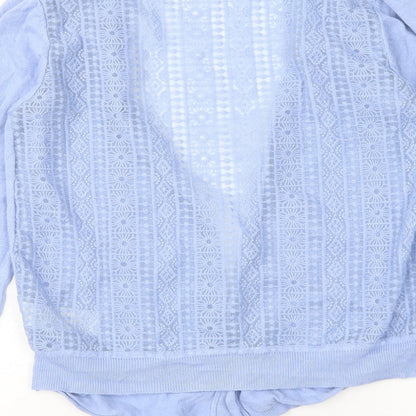 George Womens Blue V-Neck Floral Viscose Cardigan Jumper Size 10