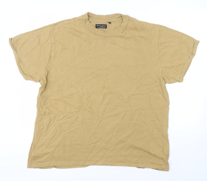 Brave Soul Womens Green  Cotton Basic T-Shirt Size L Round Neck