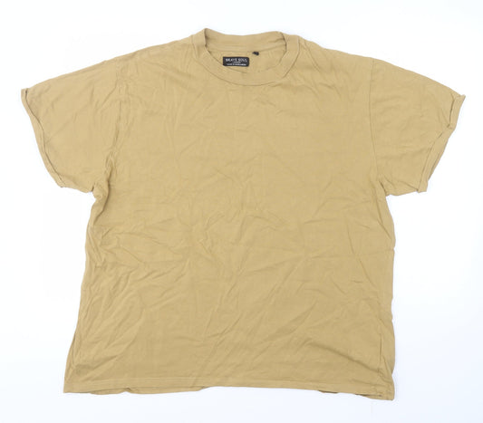 Brave Soul Womens Green  Cotton Basic T-Shirt Size L Round Neck