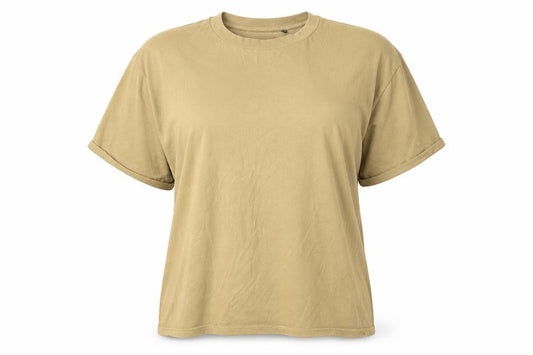 Brave Soul Womens Green  Cotton Basic T-Shirt Size L Round Neck