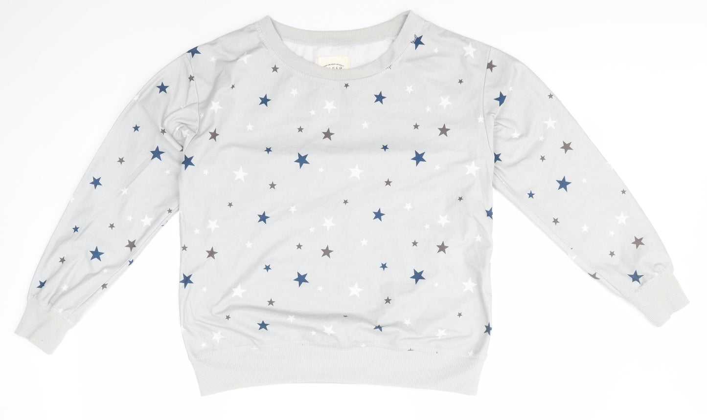 Avenue Womens Grey Geometric Polyester Top Pyjama Top Size M   - Stars