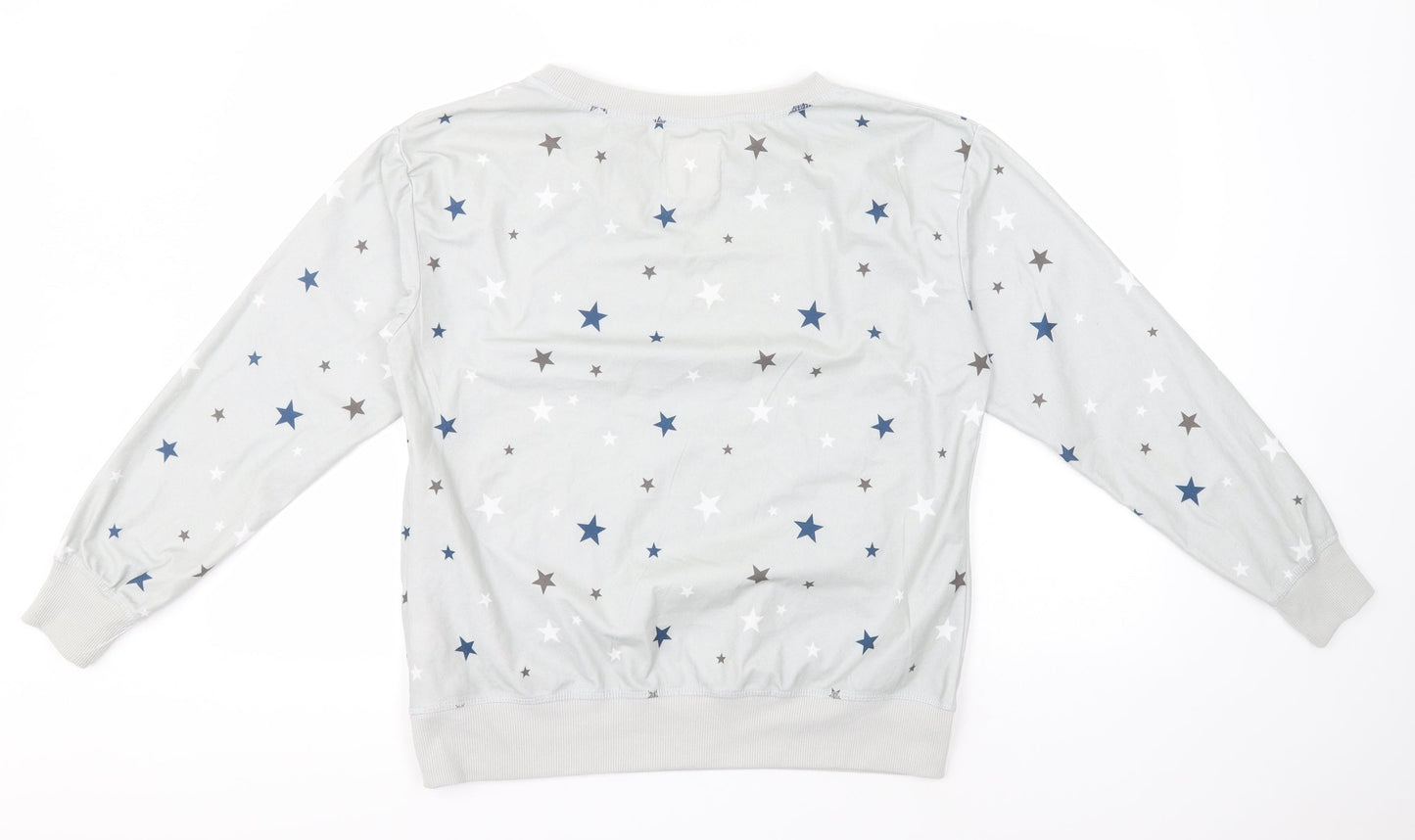 Avenue Womens Grey Geometric Polyester Top Pyjama Top Size M   - Stars