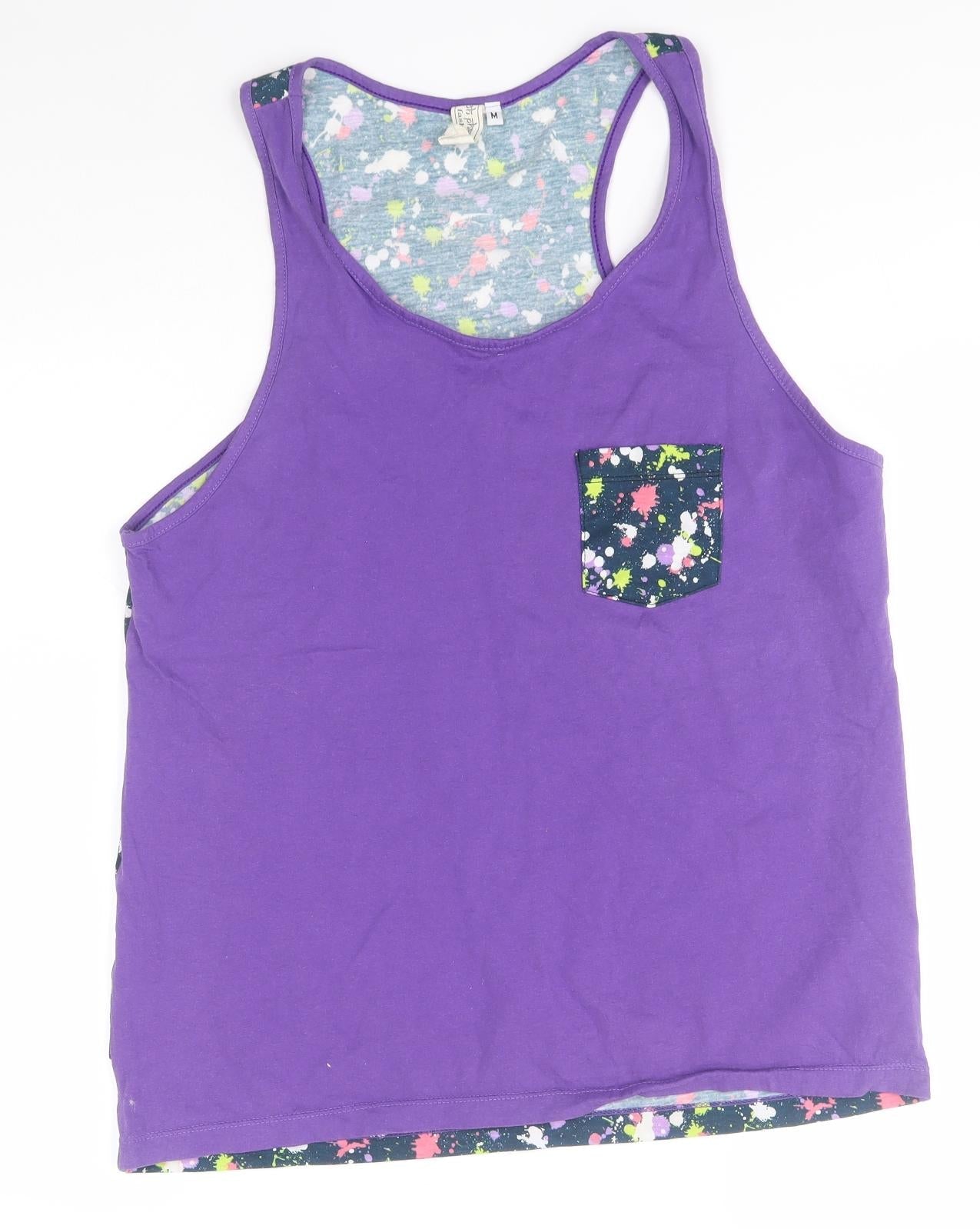 Womens UK Size M Preworn Blue Basic Tank