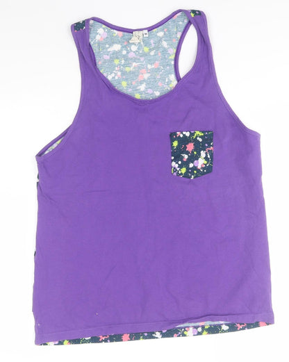 Womens UK Size M Preworn Blue Basic Tank