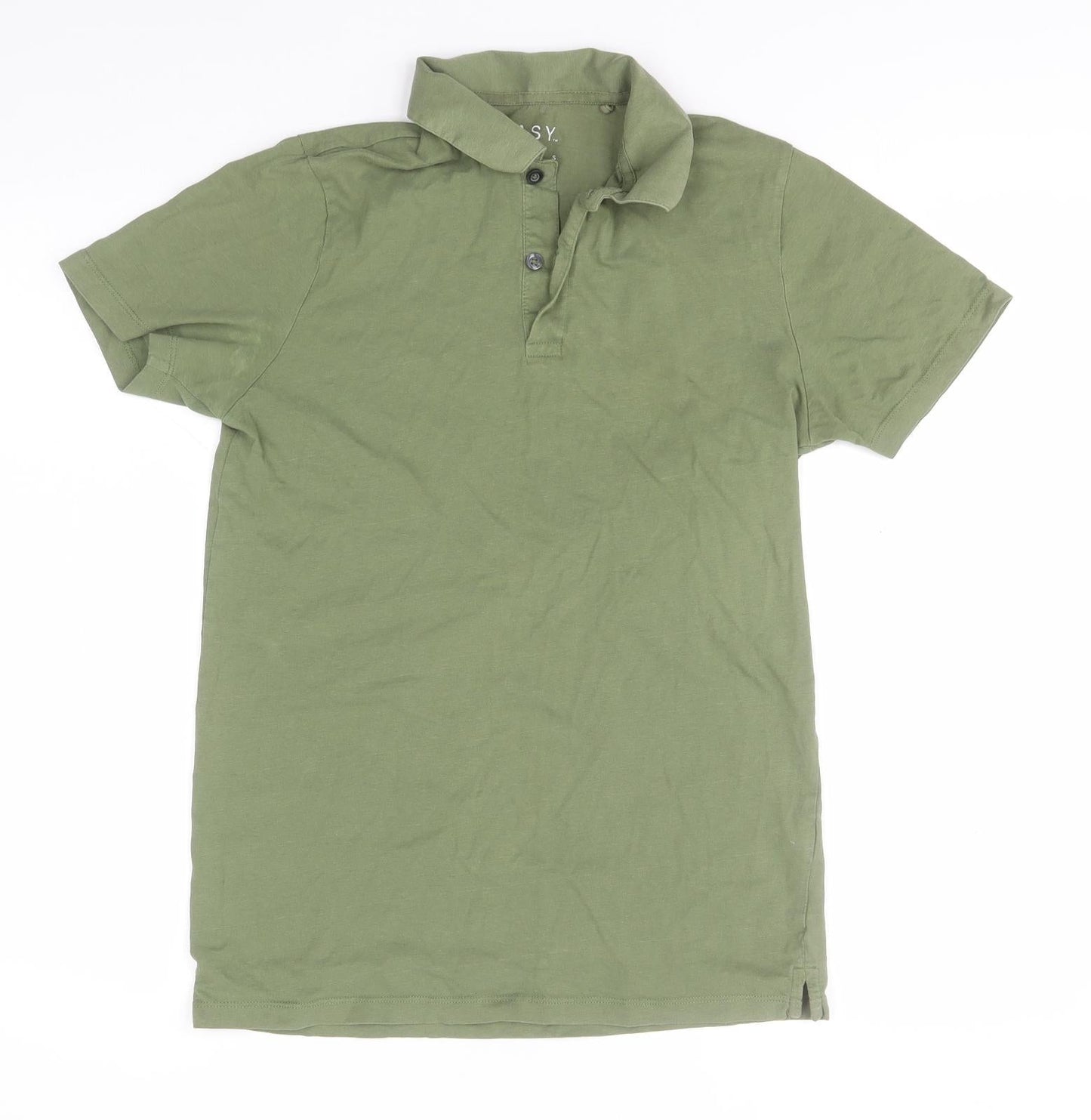 Easy Mens Green  Cotton  Polo Size S Collared