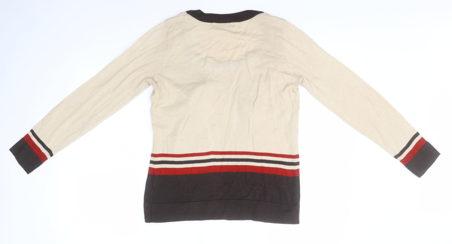 Womens UK Size 10 Debenhams Beige Pullover Jumper