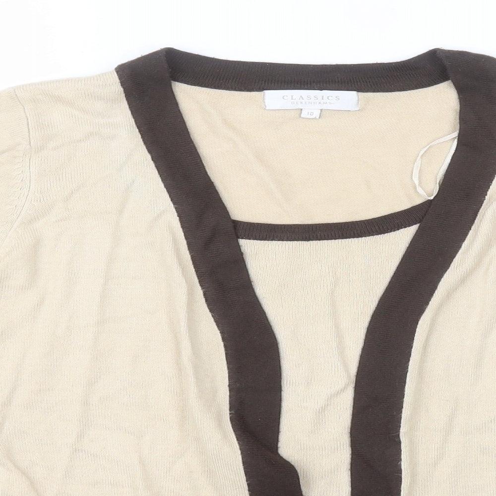 Womens UK Size 10 Debenhams Beige Pullover Jumper