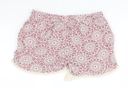 Primark Womens White Paisley Viscose Sailor Shorts Size 6  Regular