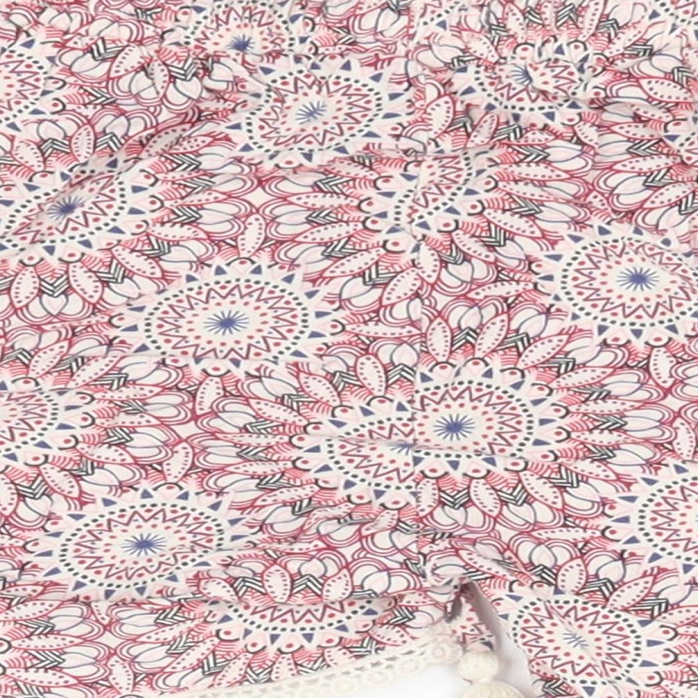 Primark Womens White Paisley Viscose Sailor Shorts Size 6  Regular