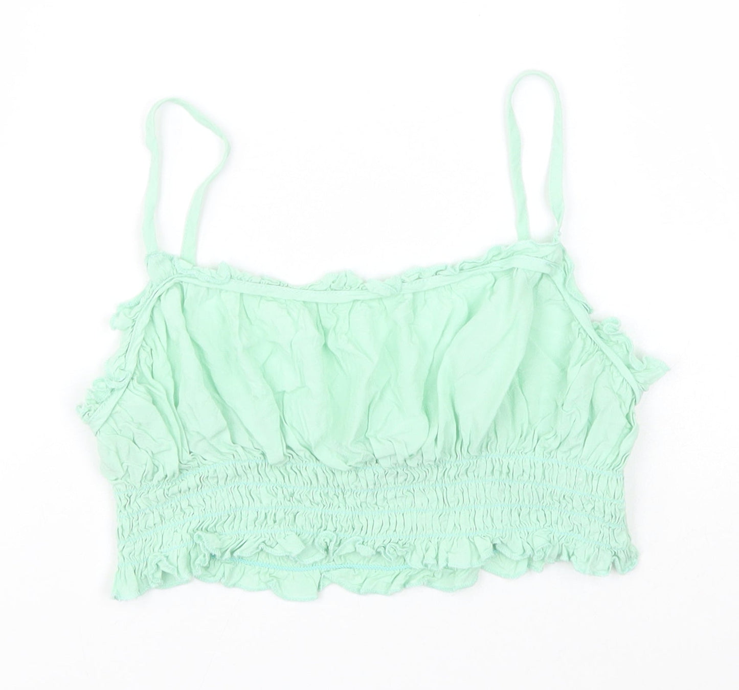 SheIn Womens Green  Cotton Basic Tank Size XS Off the Shoulder