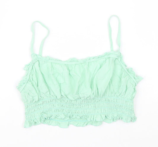 SheIn Womens Green  Cotton Basic Tank Size XS Off the Shoulder