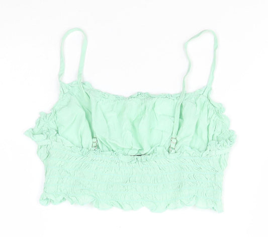 SheIn Womens Green  Cotton Basic Tank Size XS Off the Shoulder