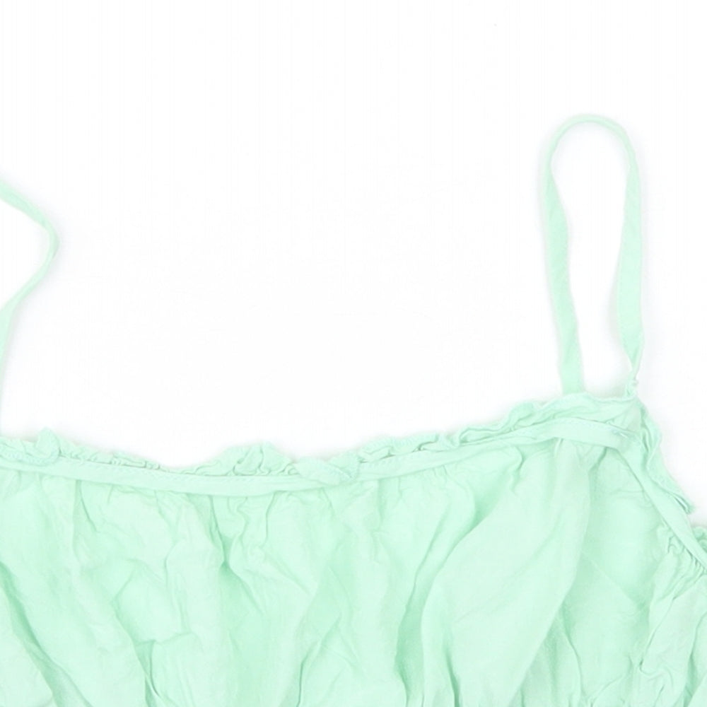 SheIn Womens Green  Cotton Basic Tank Size XS Off the Shoulder