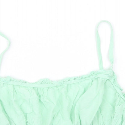 SheIn Womens Green  Cotton Basic Tank Size XS Off the Shoulder