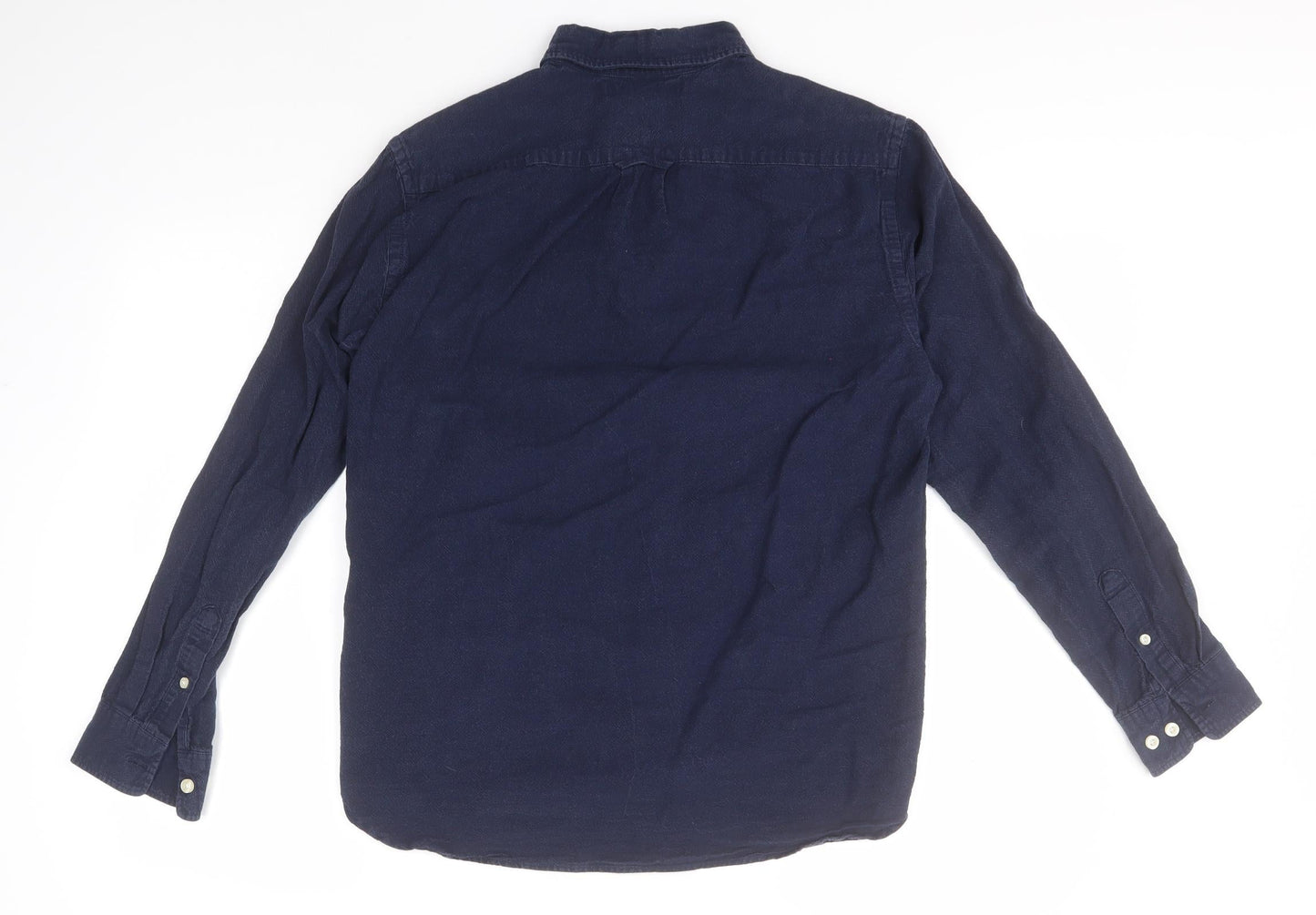 Mens UK Size S H&M Blue  Button-Up Long Sleeve Casual Shirt