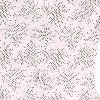 Womens UK Size 14 Gold Pink Basic Button-Up