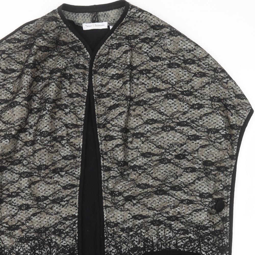 Trinny & Susannah Womens Brown Round Neck Animal Print Polyester Cardigan Jumper Size S