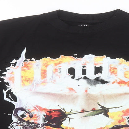 Boohoo Mens Black Round Neck  Cotton Pullover Jumper Size M   - Limited Edition