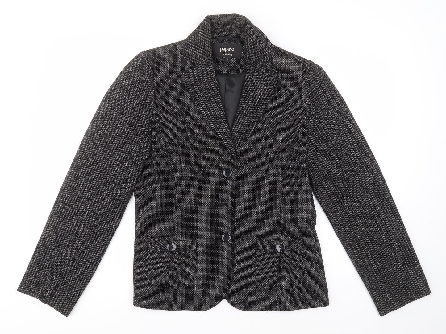 Papaya Womens Grey Herringbone  Jacket  Size 12