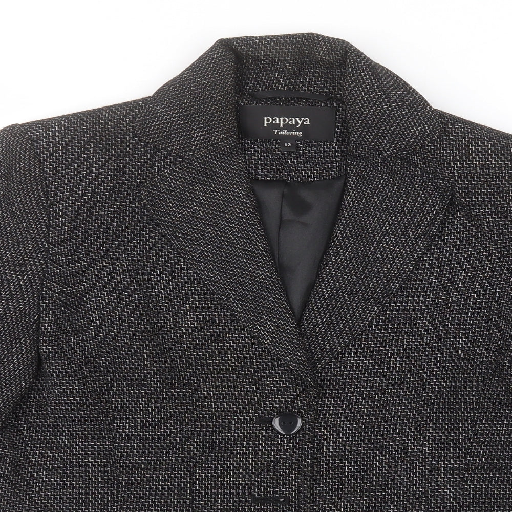 Papaya Womens Grey Herringbone  Jacket  Size 12