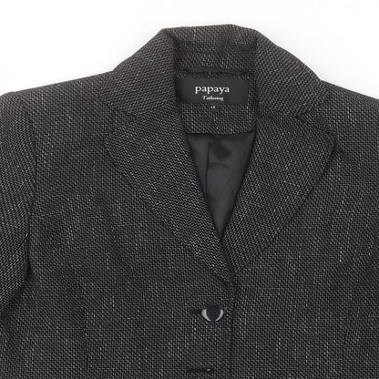 Papaya Womens Grey Herringbone  Jacket  Size 12