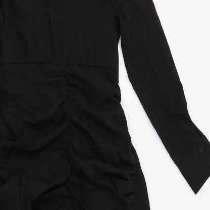 Nasty Gal Womens Black  Polyester Bodycon  Size 10  Collared Zip