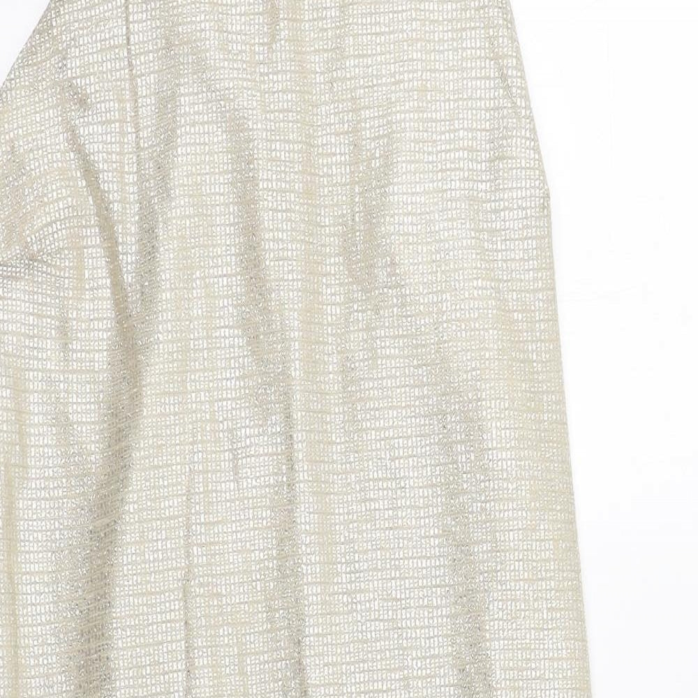 Primark Womens Gold  Polyester Tank Dress  Size 10  Round Neck Button