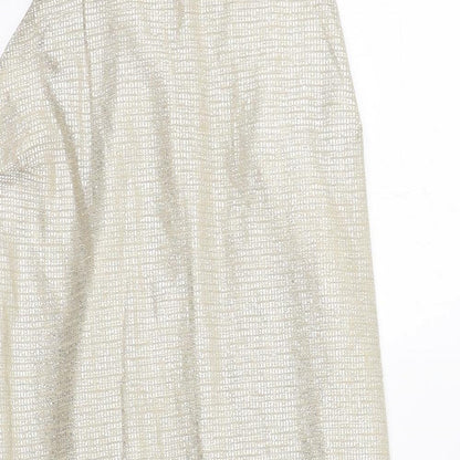 Primark Womens Gold  Polyester Tank Dress  Size 10  Round Neck Button
