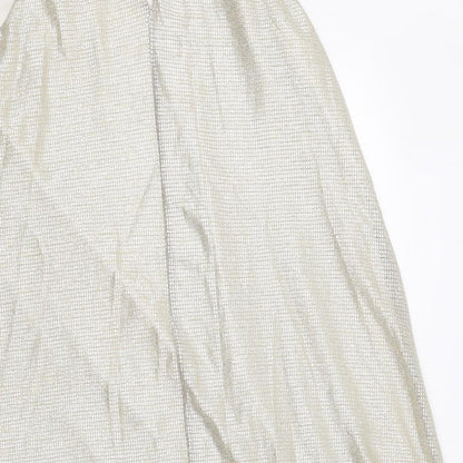 Primark Womens Gold  Polyester Tank Dress  Size 10  Round Neck Button