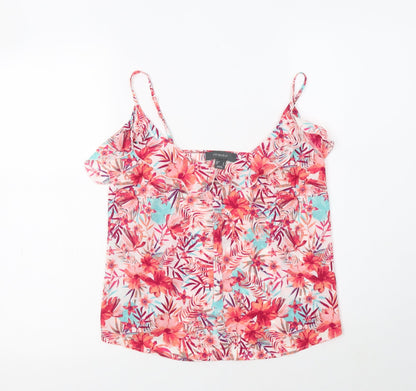 Primark Womens Multicoloured Floral Polyester Camisole Blouse Size 8 Round Neck