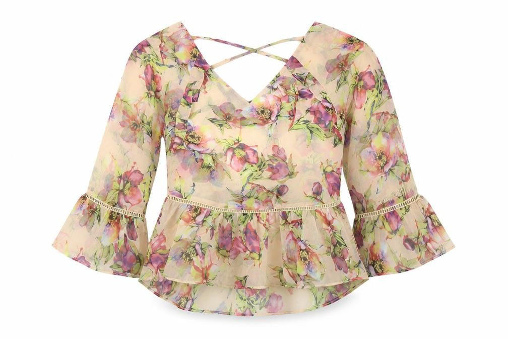 Womens UK Size 8 PRETTYLITTLETHING Beige Basic Blouse