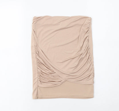 Missguided Womens Beige  Polyester Mini Skirt Size 6