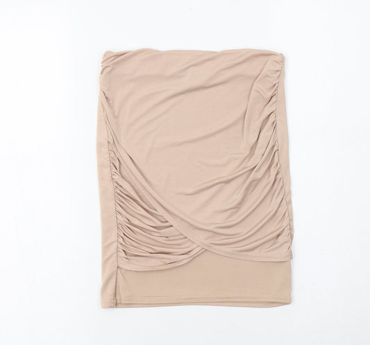 Missguided Womens Beige  Polyester Mini Skirt Size 6