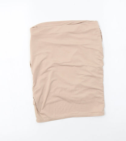 Missguided Womens Beige  Polyester Mini Skirt Size 6