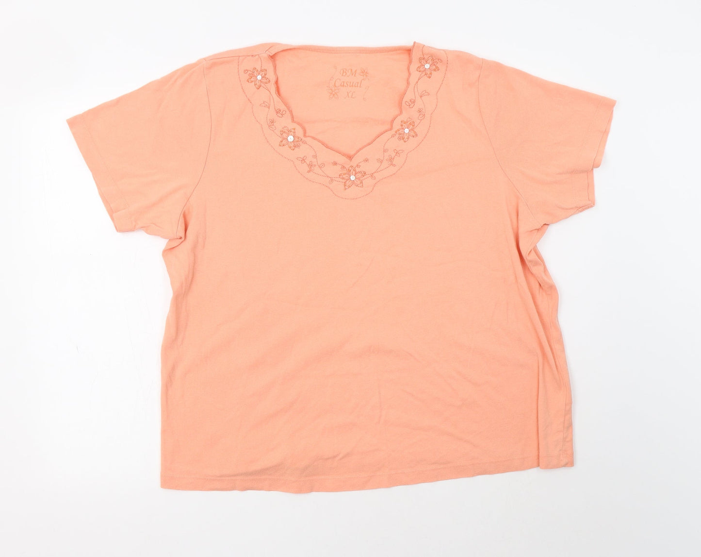 Womens UK Size XL BM Orange Basic Blouse