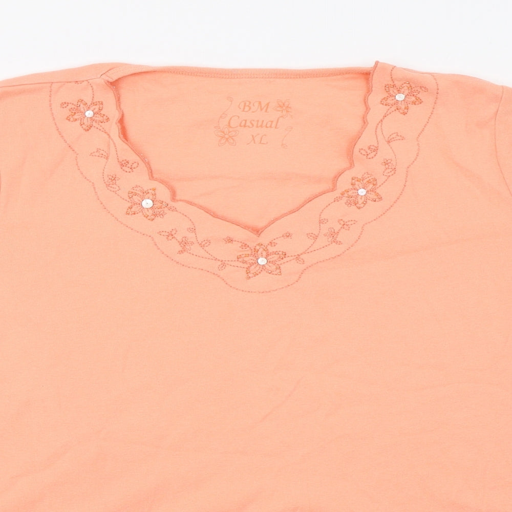 Womens UK Size XL BM Orange Basic Blouse