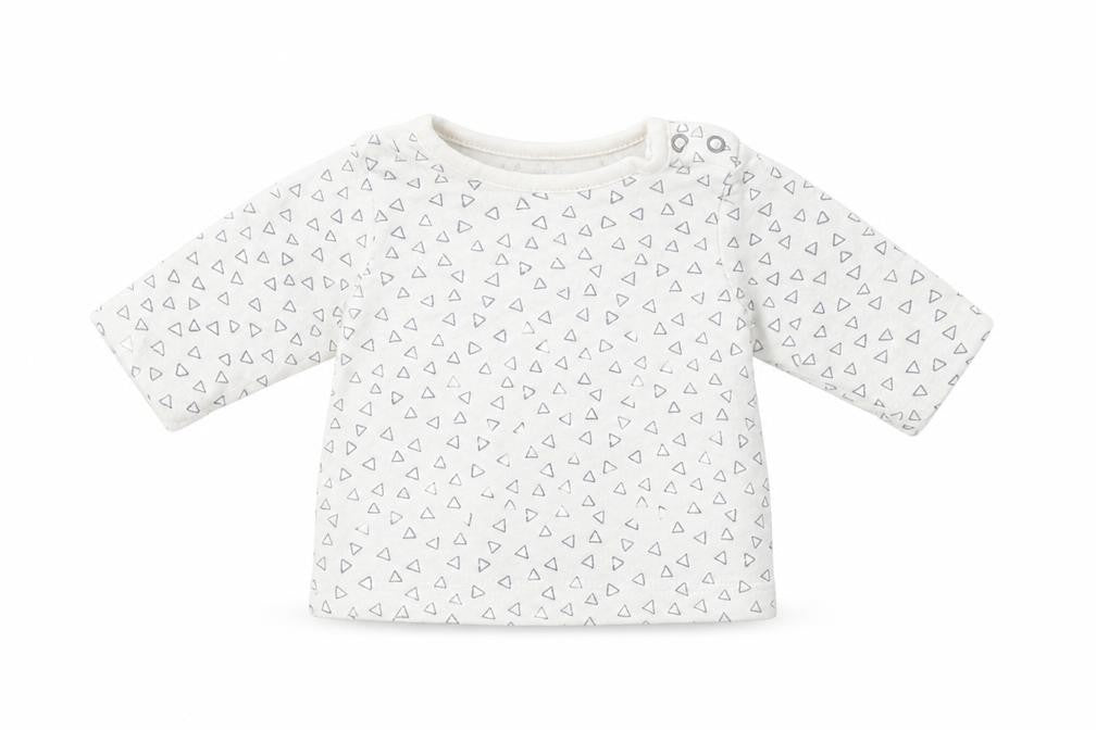 Front view of George Baby White Geometric Cotton Basic Blouse, size 0-3, Months Crew Neck Snap