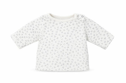 Front view of George Baby White Geometric Cotton Basic Blouse, size 0-3, Months Crew Neck Snap