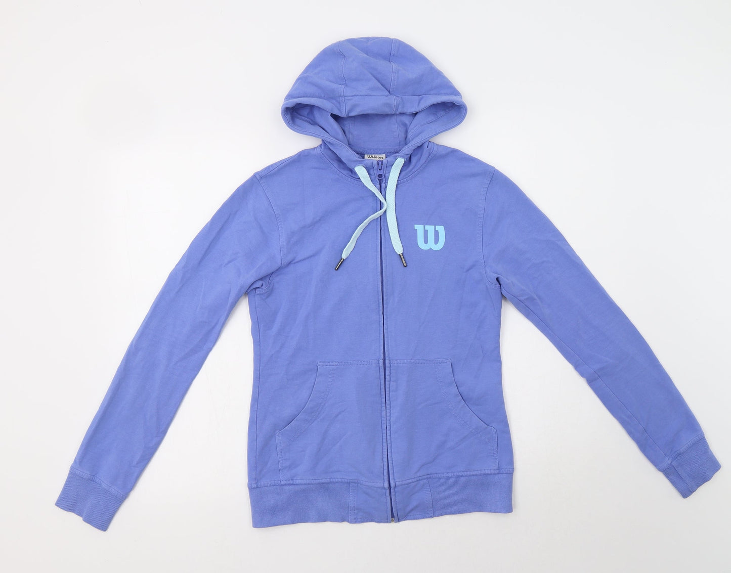 Wilson Womens Blue  Cotton Full Zip Hoodie Size XS  Zip