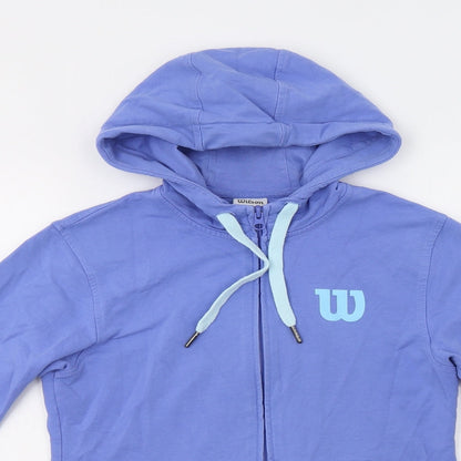 Wilson Womens Blue  Cotton Full Zip Hoodie Size XS  Zip