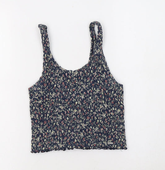 Womens UK Size S Hollister Blue Cropped Tank