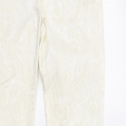 Olsen Womens Ivory Paisley Cotton Skinny Jeans Size 8 L31 in Regular Button