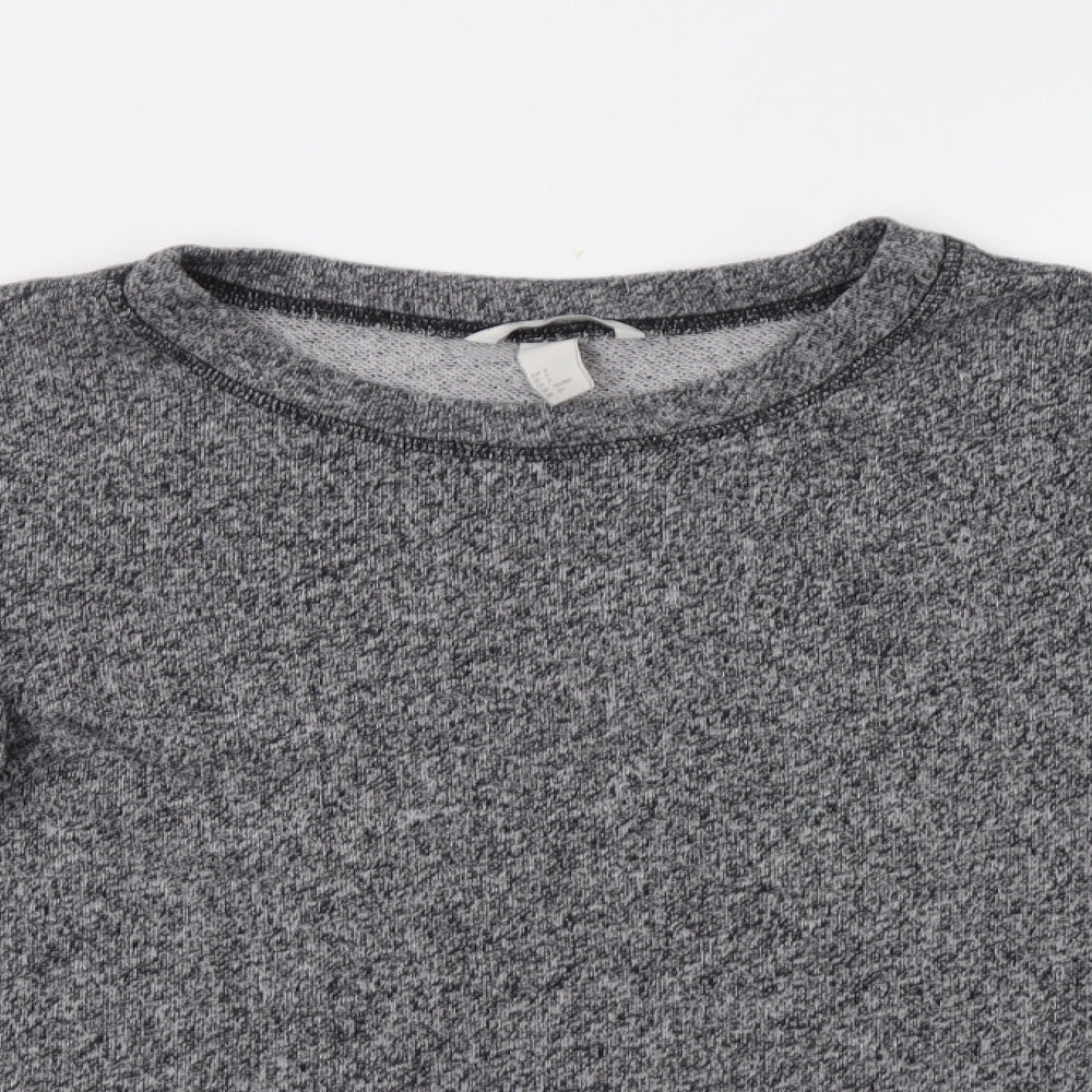 H&M Womens Grey  Cotton Pullover Sweatshirt Size S