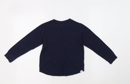 Additional front view of Gap boys’ blue crew neck cotton jumper, size 5, years
