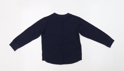 Back view of Gap boys’ blue crew neck cotton jumper, size 5, years