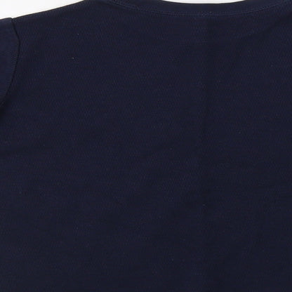 Brand and care label for Gap boys’ blue crew neck cotton jumper, size 5, years
