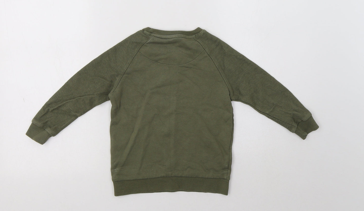 Nutmeg Girls Green  Cotton Pullover Sweatshirt Size 3-4 Years   - Big Cat