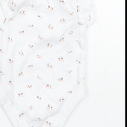 F&F Baby White Floral Cotton Romper One-Piece Size 0-3 Months
