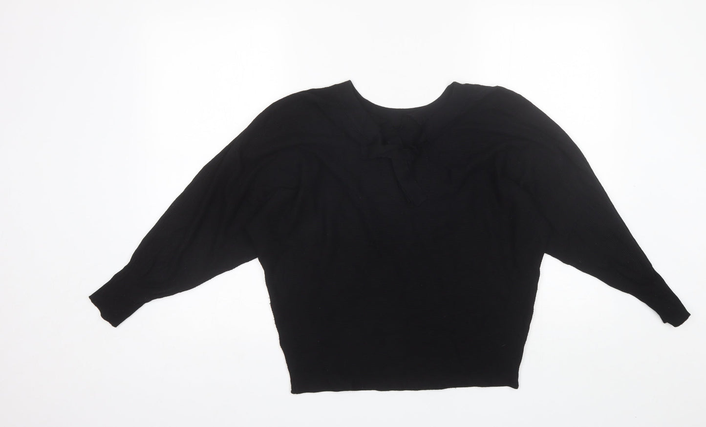 F&F Womens Black Round Neck  Viscose Pullover Jumper Size 8